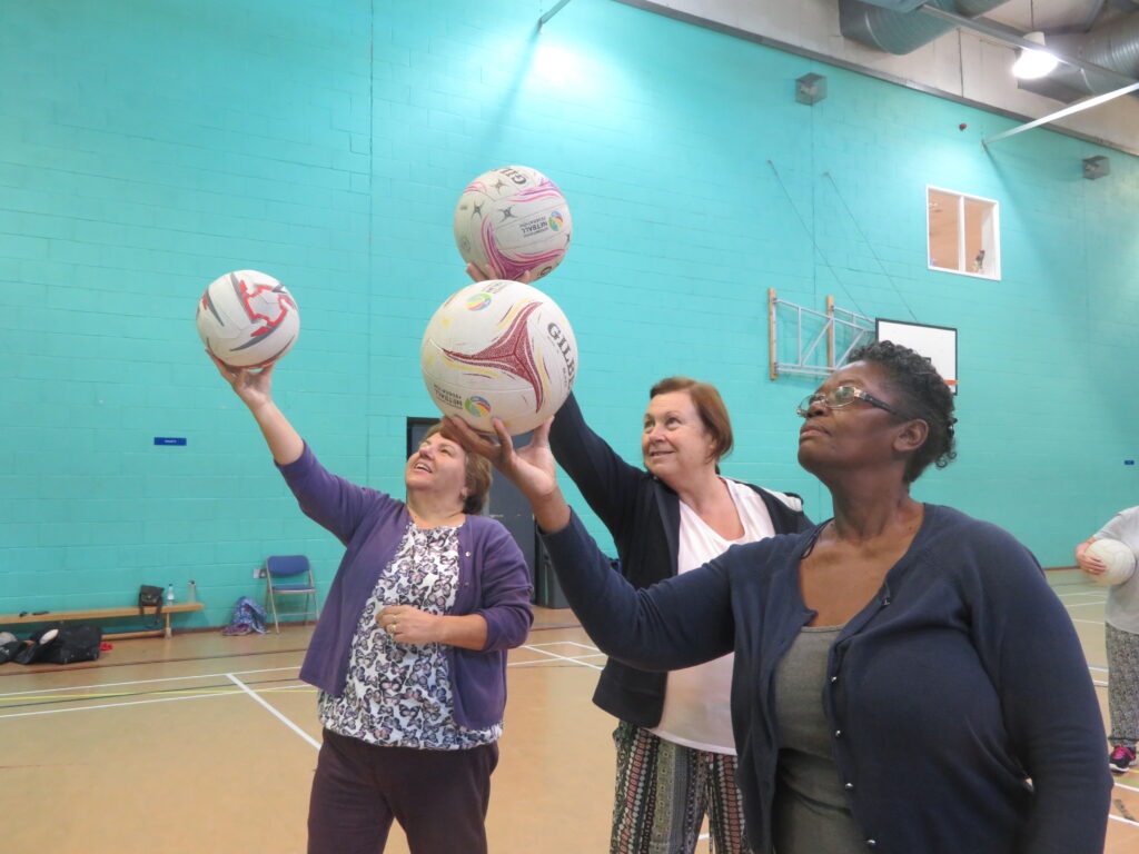Warming up for the walking netball